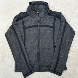 Lululemon Mynah Jacket Women’s Sz 8 Marled Charcoal Gray Black Stretch Athletic
